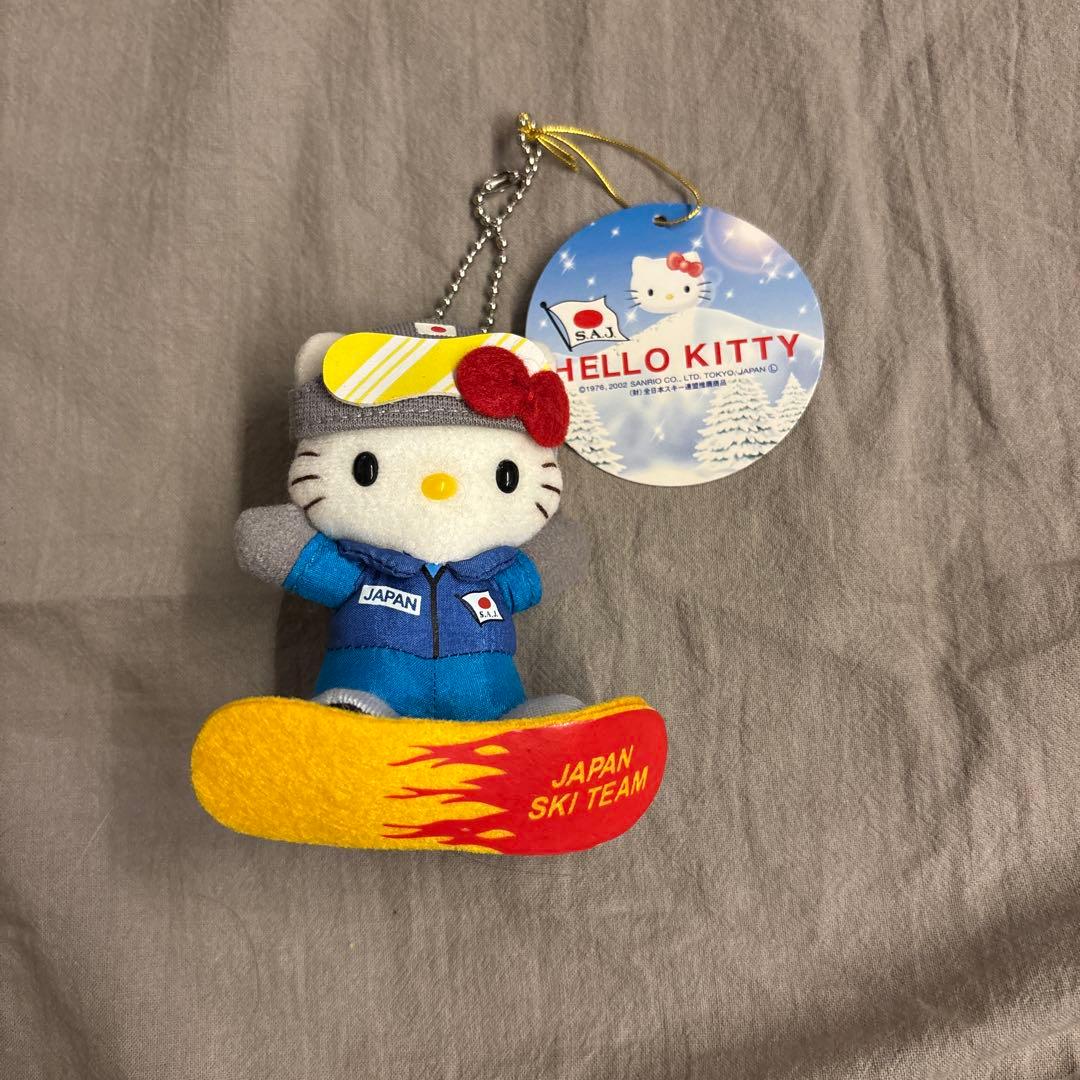 キティちゃん　スノーボード　日本代表　マスコットキーホルダー　新品未使用 美品 2002年当時物 冬季限定 スノボ 三つ編み ハローキティ ご当地