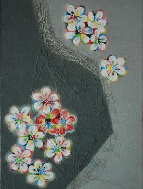 油絵 菅家令子 絵 絵画 インテリア F4-090516 花 梅