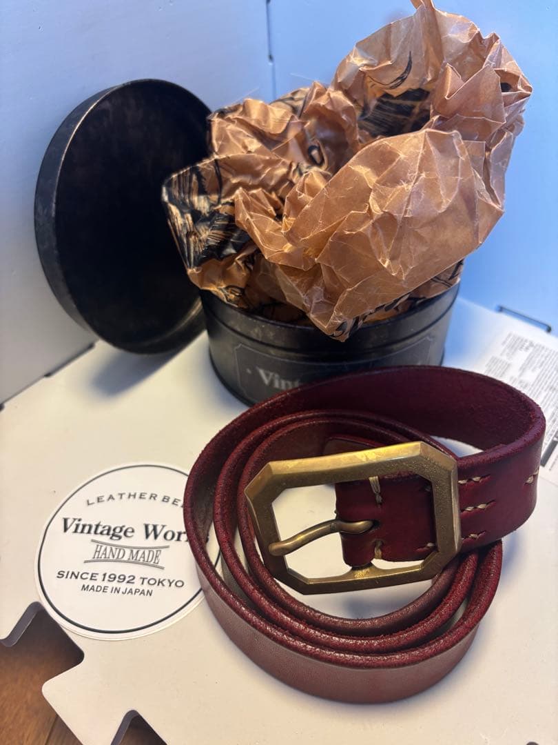 Vintage Works ワインレッド ベルト 35/89
