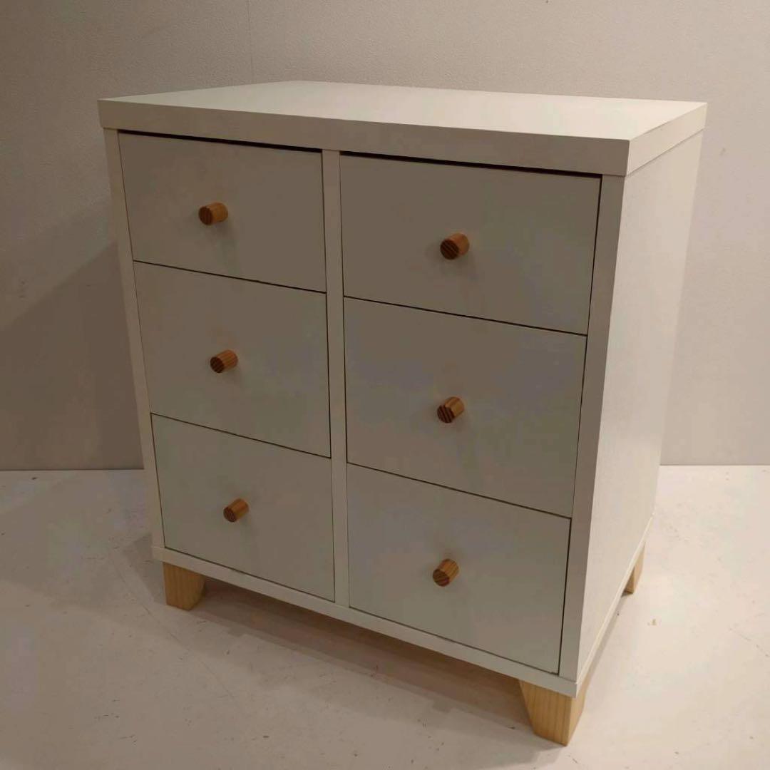 モモナチュラル LOVE CHEST 2列・3段 チェスト キッズ家具