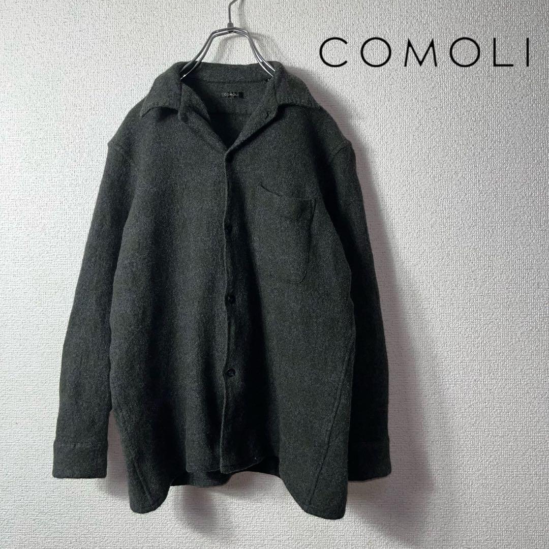 参考定価約 52800円COMOLI ウールチェック オープンカラーシャツ訳あり