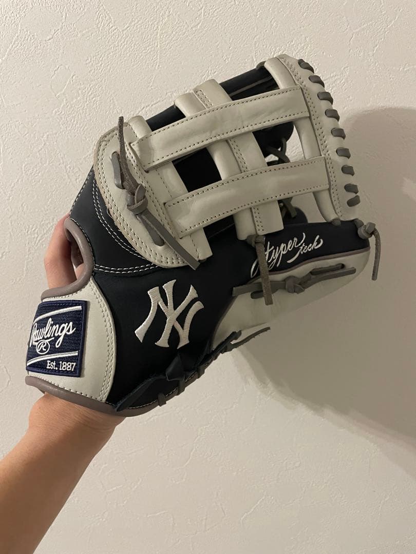 ニューヨーク・ヤンキース HyperPro 軟式グローブ 軟式ジュニア HYPER TECH MLB TEAM [オールラウンド用] サイズ M
