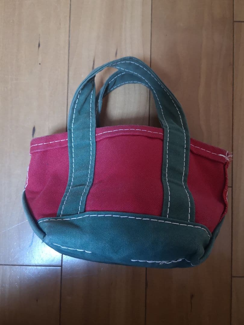 L.L.Beanトートバッグ 赤×緑 vintage 90s L.L.Bean BOAT AND TOTE カタディン ツートン キャンバス トート