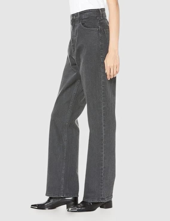 YANUK Lea 26ボーイズストレート ブラックデニム ストレッチ