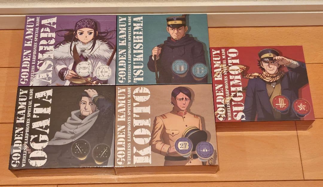 【未開封品コンプリート】 ゴールデンカムイ 完全ワイヤレスステレオイヤホン 5種