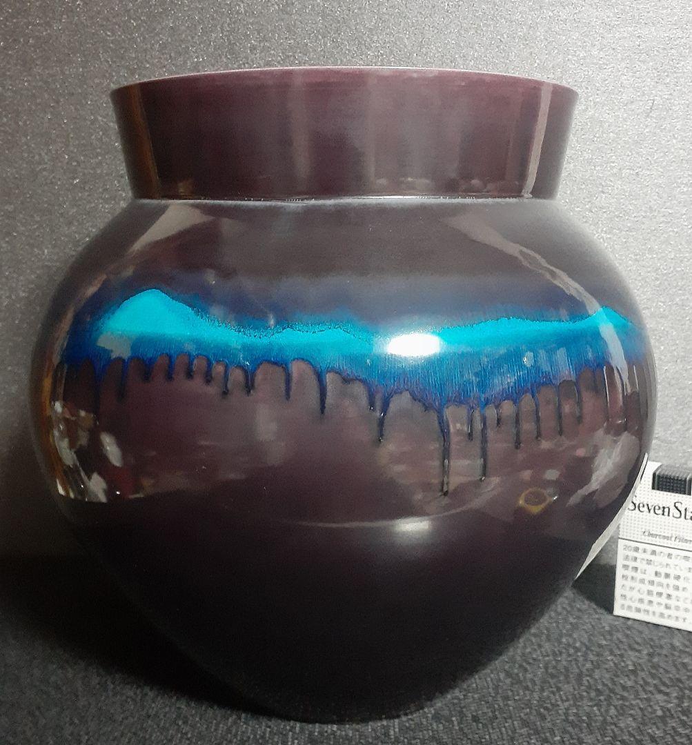 【大作❗️】日本工芸会正会員　琥山窯　名工【小野次郎】作　彩釉壺　母　小野珀子