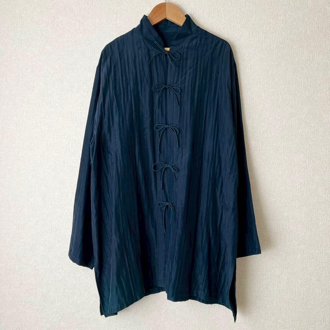 JURGEN LEHL シルクコットン チャイナシャツ オーバーサイズ 天然染