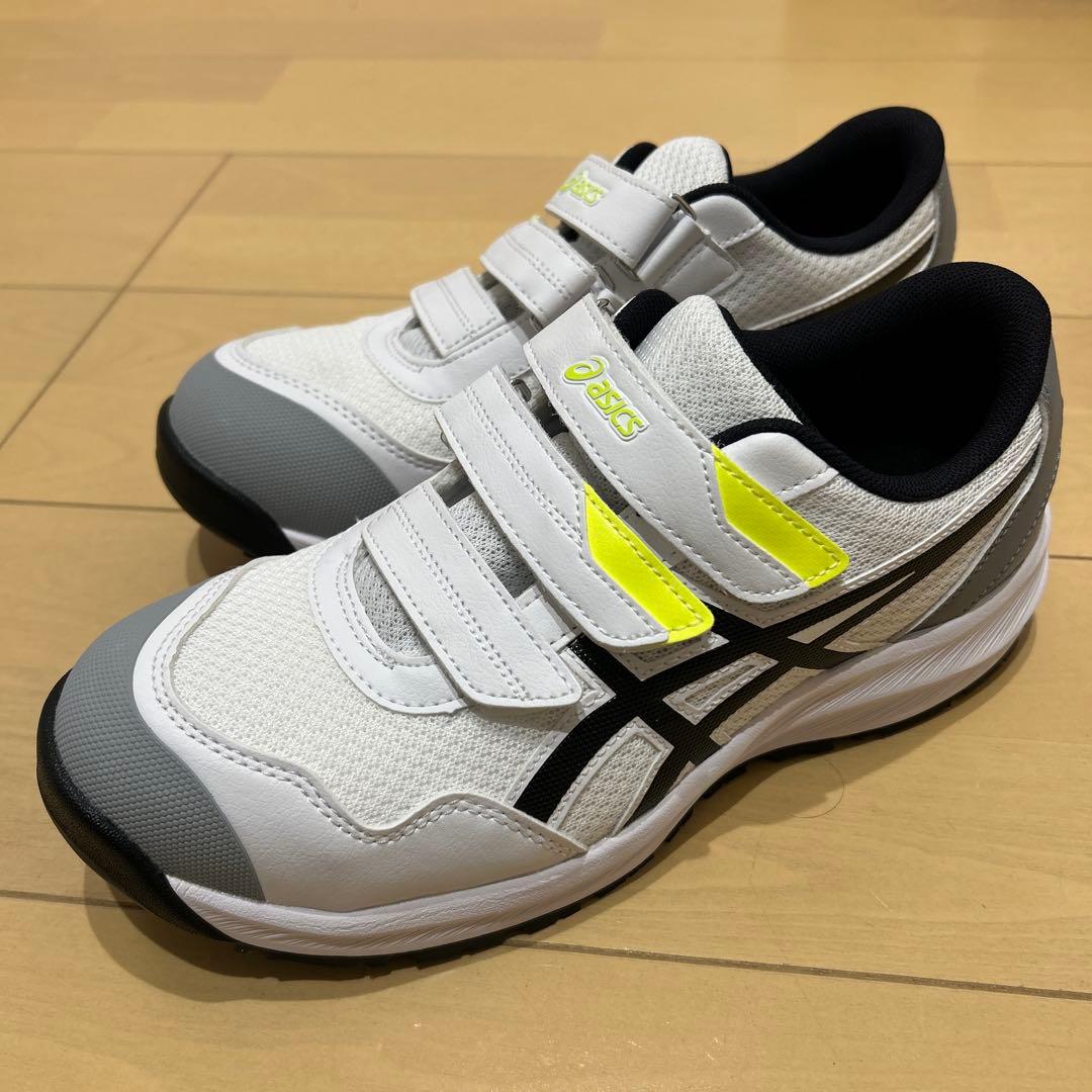 未使用 asics 安全靴 JSAA 白/グレー 25cm