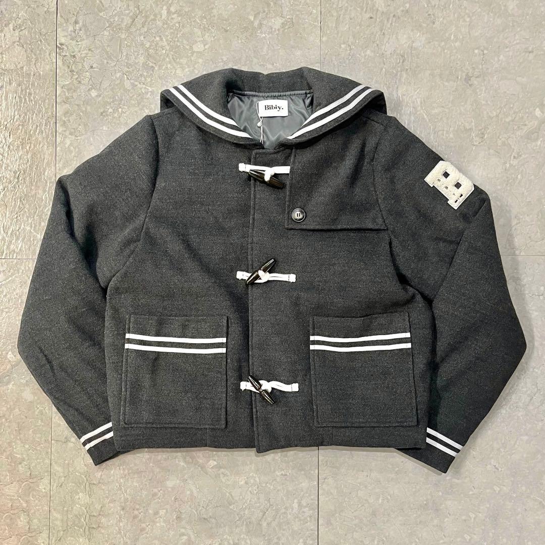 【新品未使用】Bibiy. セーラー襟ジャケット　ダウンショートコート　グレー
