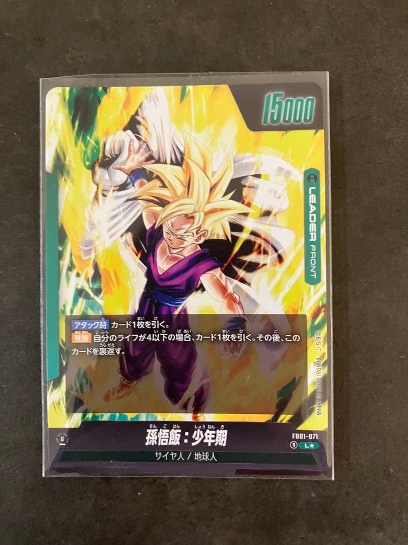 孫悟飯：少年期 リーダーカード 15000/20000