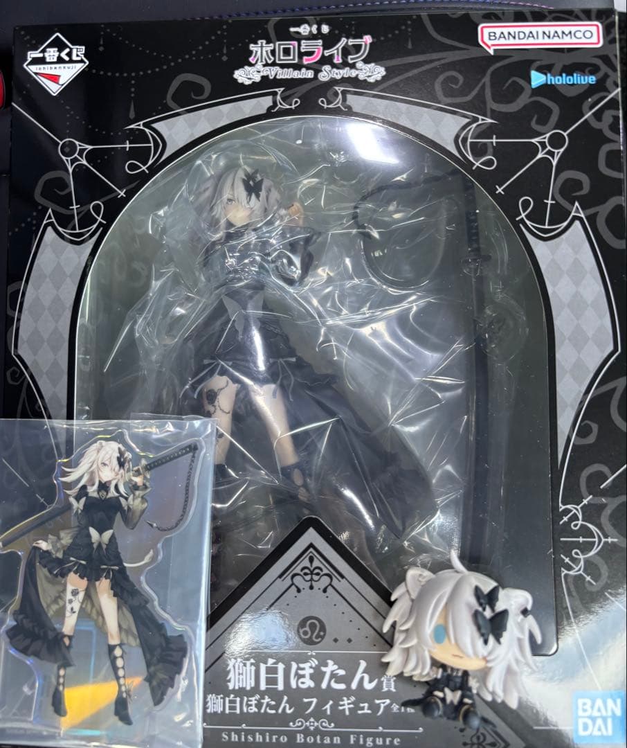 一番くじ　ホロライブ　獅白ぼたん　3点セット 一番くじ ホロライブ ～Villain Style～』が本日（1/10）発売