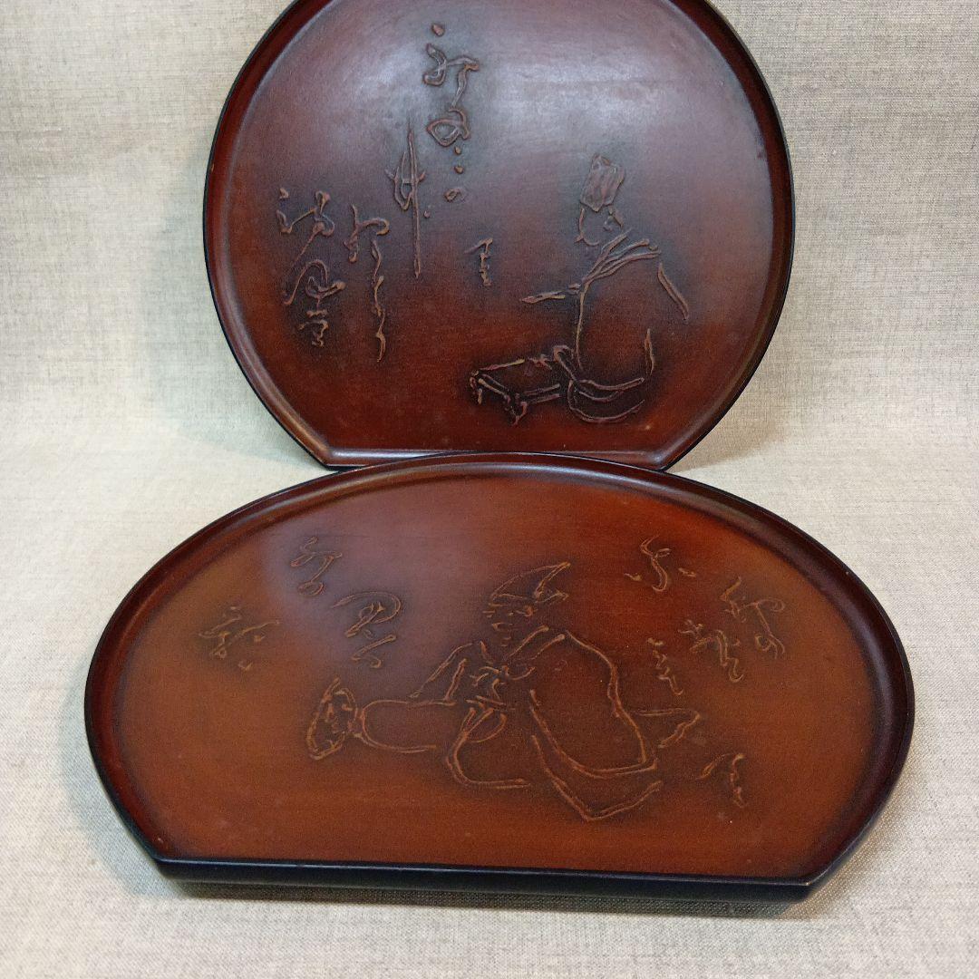 茶色漆器 楕円形 菓子器・喰籠　二つセット　アンティーク　激レア　即発送 茶器/茶道具 菓子器】 喰籠 朱塗り 唐松 川端近左作 – 今屋静香園