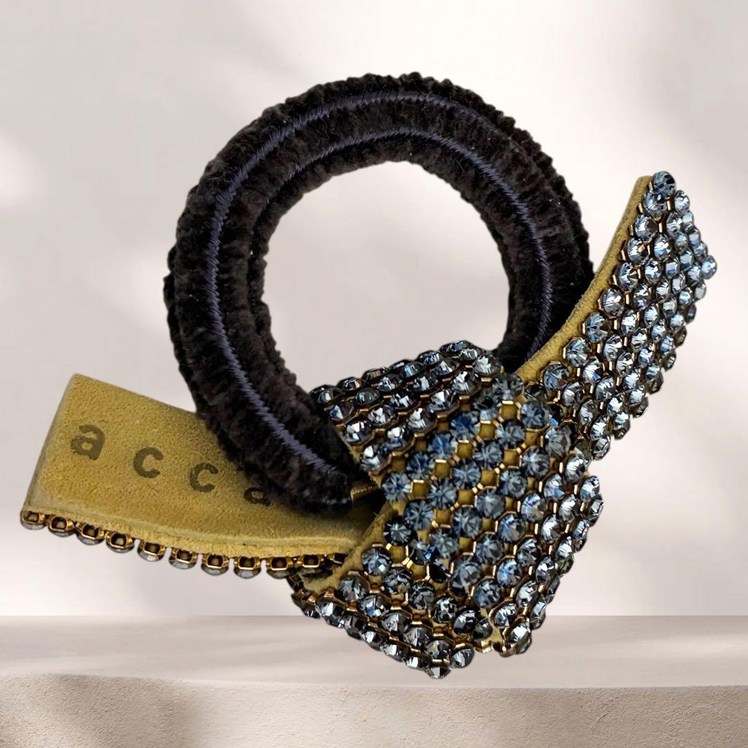 美品 acca アッカ ヘアゴム ラインストーン ドレスポニー ブリジット