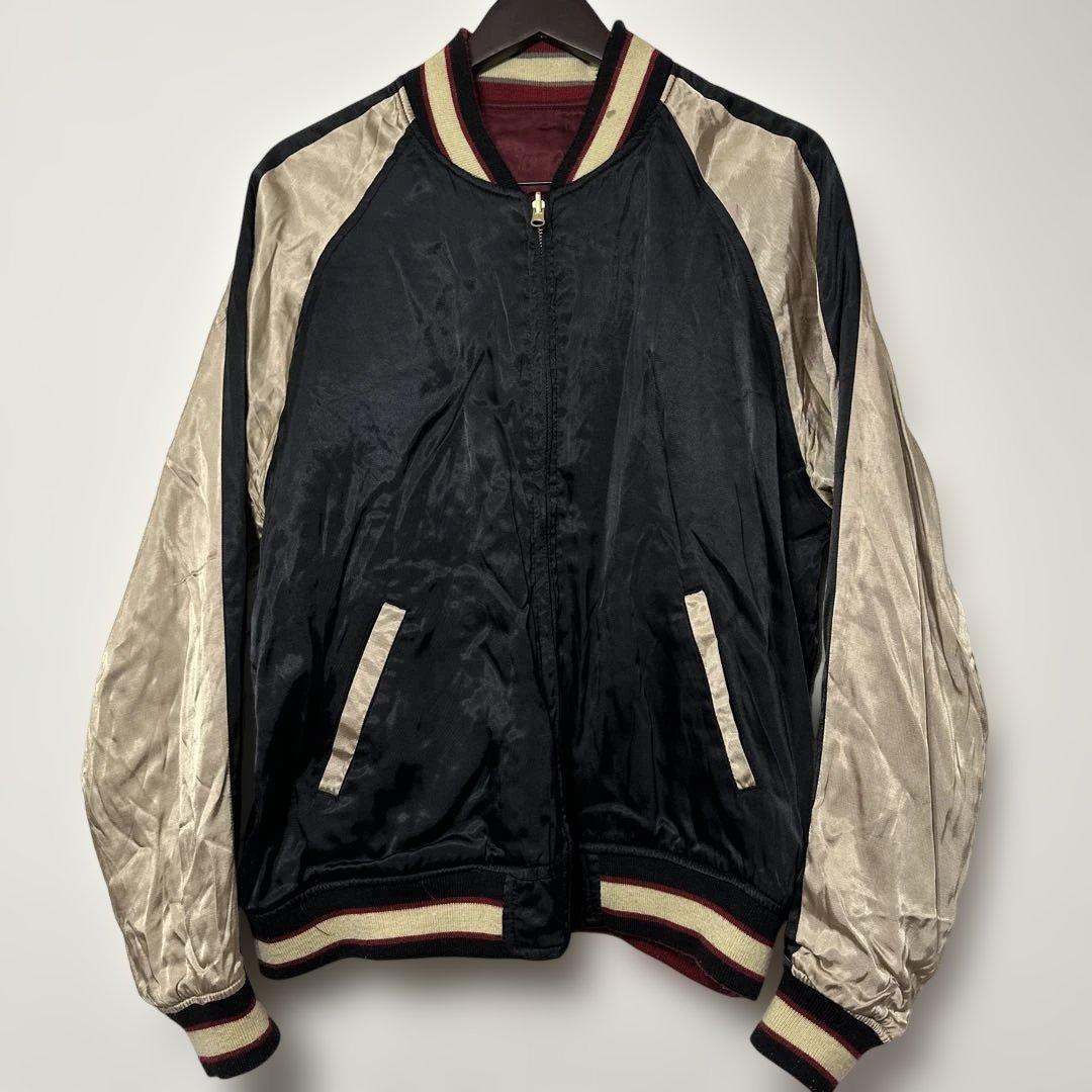 雅結 メンズ スカジャン リバーシブル レーヨン サテン 舞妓