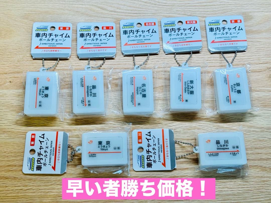 東海道新幹線 駅名標サウンドキーホルダー 7個セット