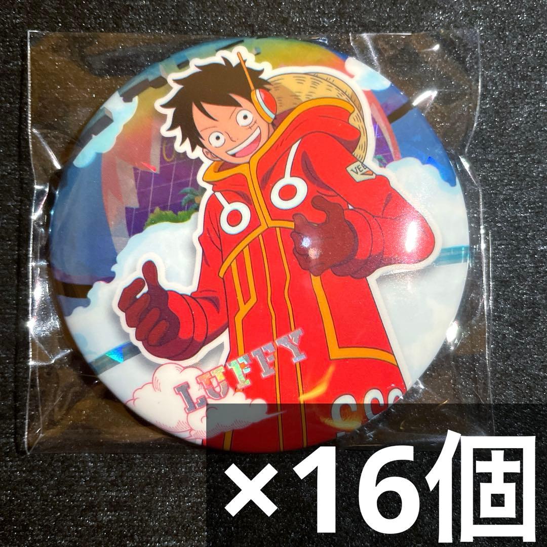 ワンピース onepiece ホログラム缶バッジ エグへ ルフィ 16個