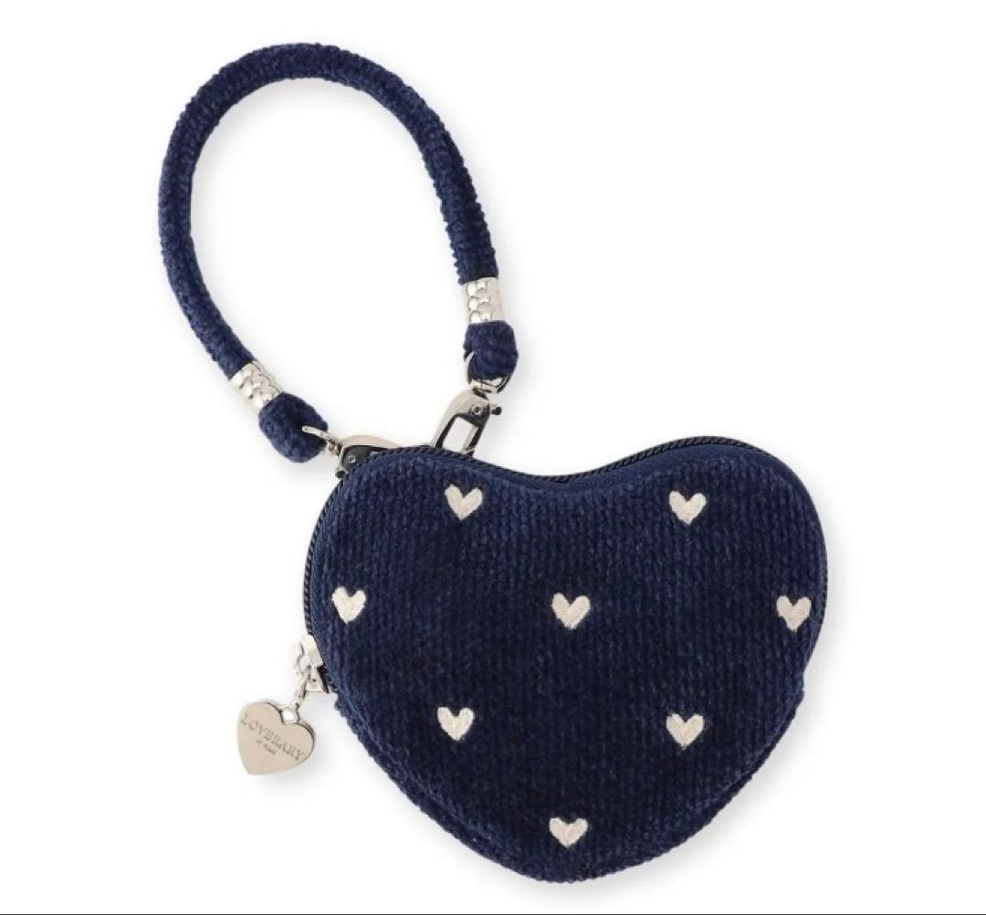フェイラー　ラブラリーハート　ハート型ポーチ　ネイビー