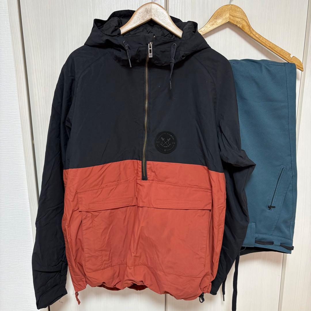 スノーボードウェア ブラック/オレンジ　上下セット 楽天市場】スキーウェア お揃い メンズスノボウェア スノーボード