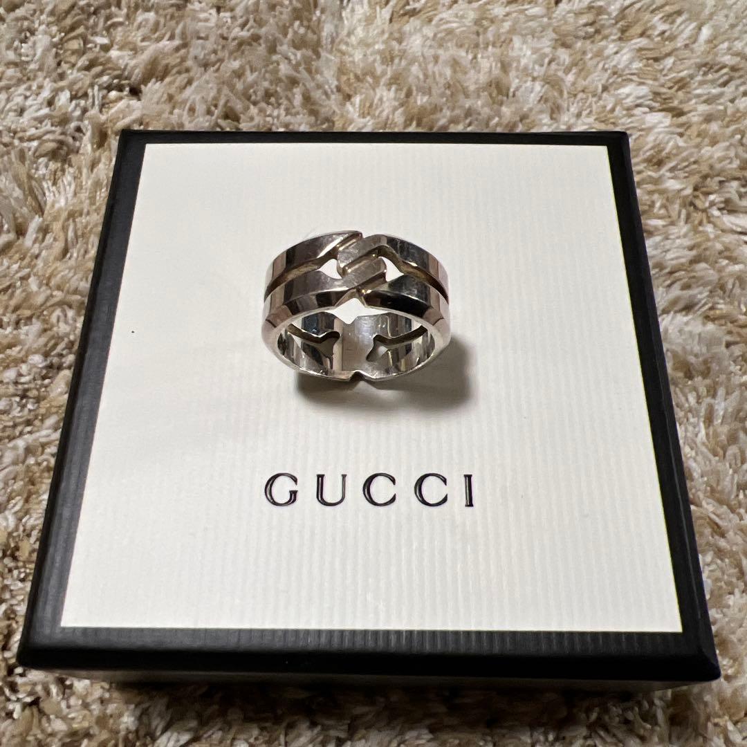GUCCI シルバー リンクデザインリング　21号 GUCCI グッチ 21号 シルバーリング 指輪 インターロッキングの買取実績