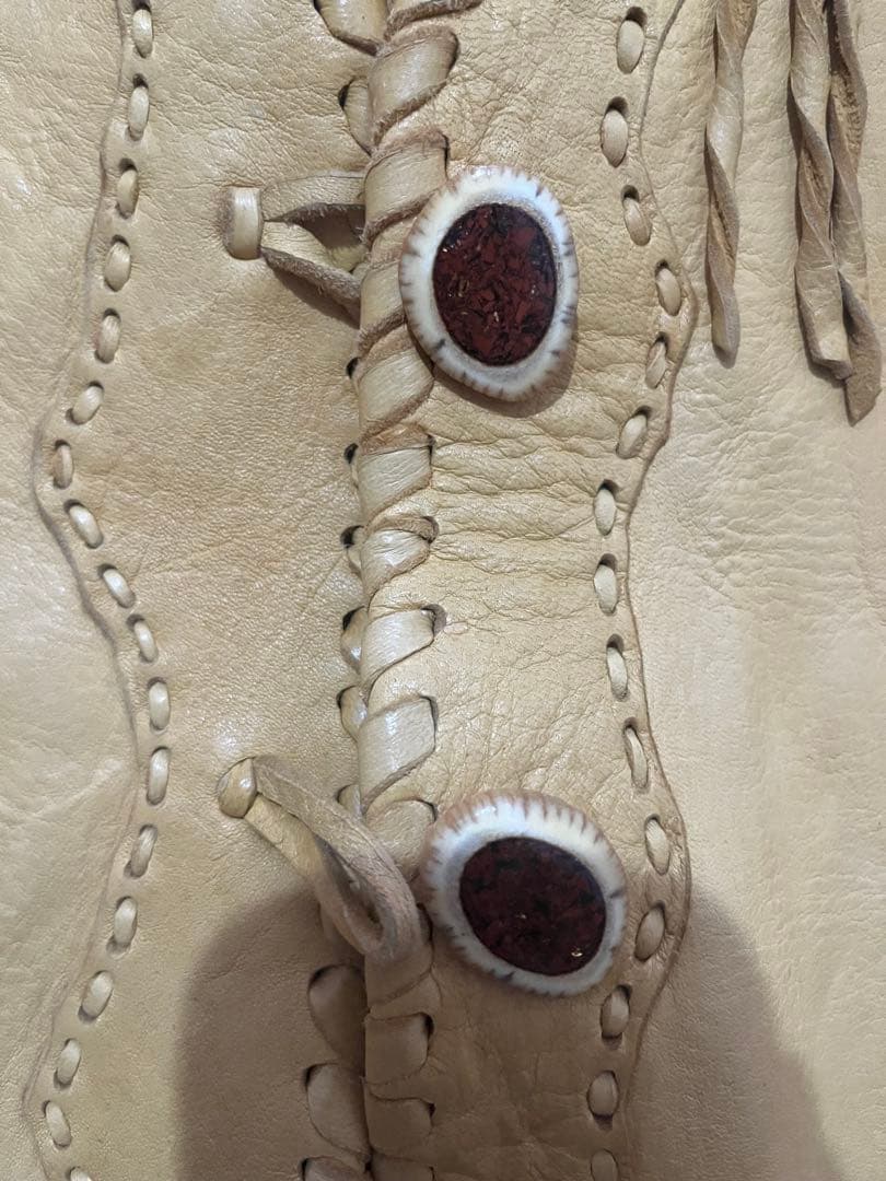 引取限定 熊本 ディアスキンレースステッチング rolling thunder表記M