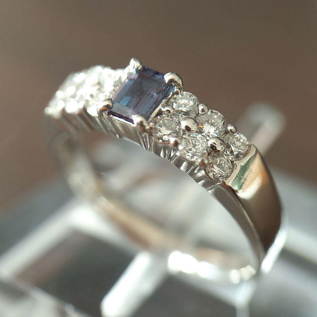 Pt900 アレキサンドライト・ダイヤモンド リング - メルカリ