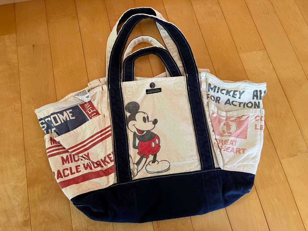 デニム＆ダンガリー　ミッキーコラボ　トートバッグ M ネイビー　美品