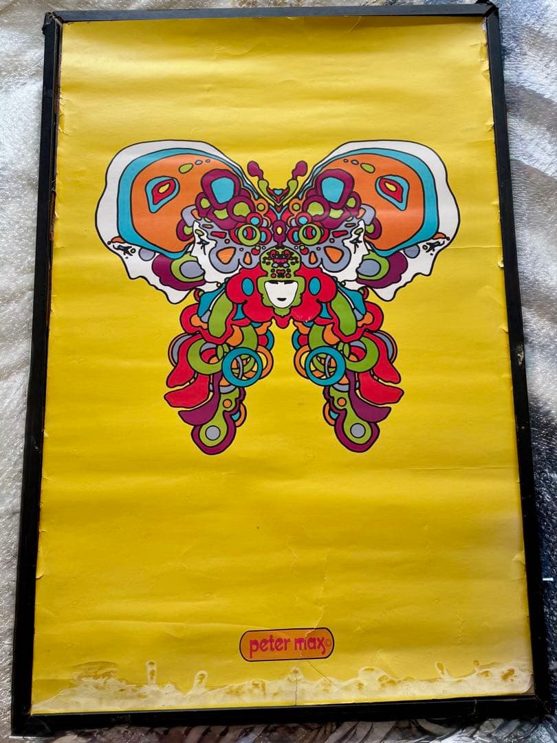 Peter Max 蝶のイラスト アート　ポスター　オリジナル