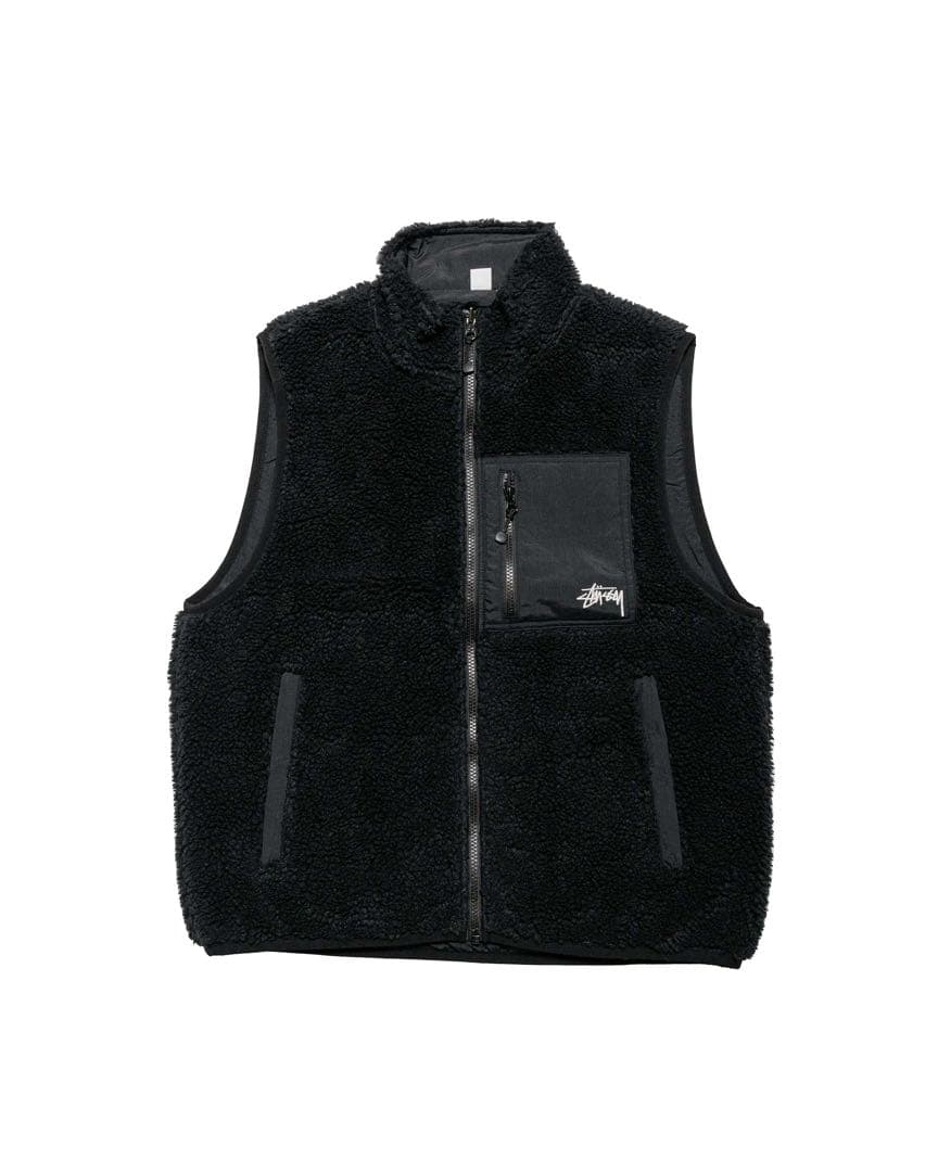 STUSSY ジャケット ボアベスト リバーシブル Stussy ステューシー ベスト リバーシブル Reversible Stock Sherpa