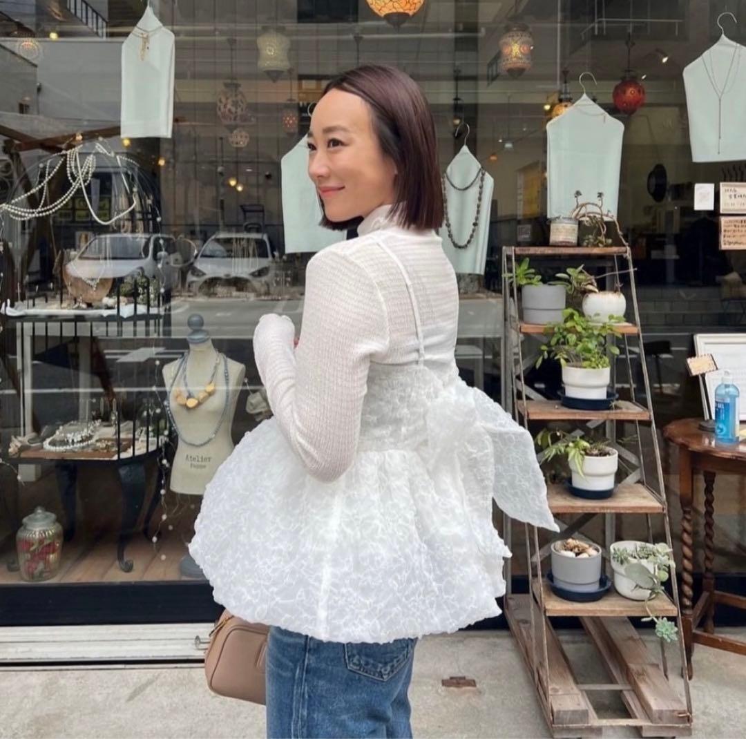 【美品】rosymonster オーガンジートップス　ホワイト 楽天市場】ロージーモンスター（トップス｜レディースファッション）の通販