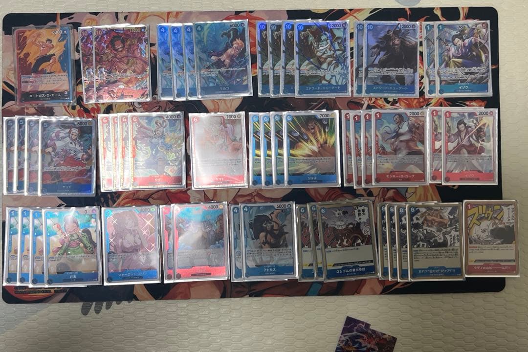 赤青エース　デッキ　スリーブ付き ワンピースカード 赤青エース 構築済みデッキ - メルカリ