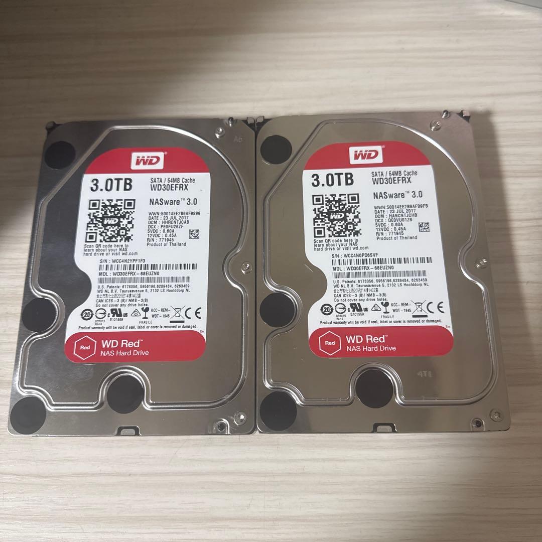 二枚セット　WD Red 3TB HDD WD30EFRX
