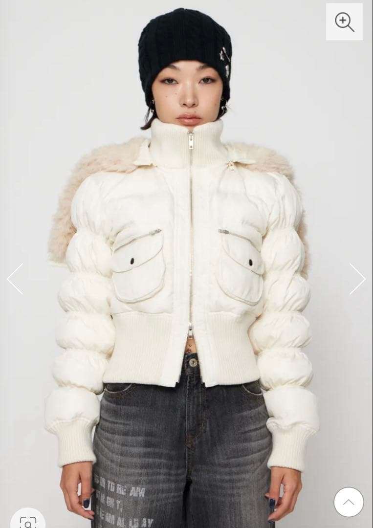 LAGUAGEM HOODIEZIPSTITCHブルゾン ラグアジェム　コート白