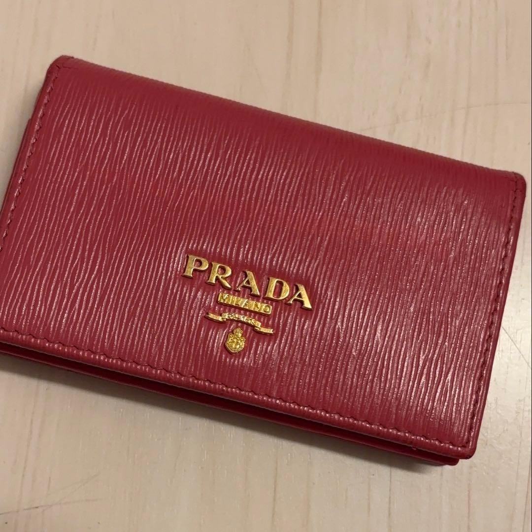 PRADA 名刺入れ 赤 レザー PRADA サフィアーノレザー 名刺入れ 赤 - メルカリ