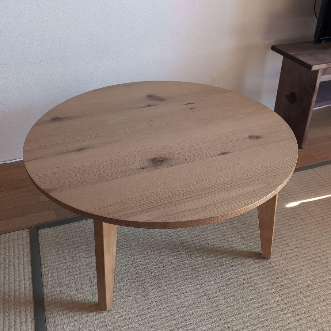 ベルメゾン 節ありオーク材の円形こたつテーブル