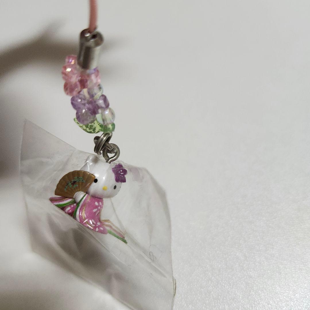 激レア新品 ハローキティ 京都限定 十二単 ビーズ 根付 ストラップ 2004年
