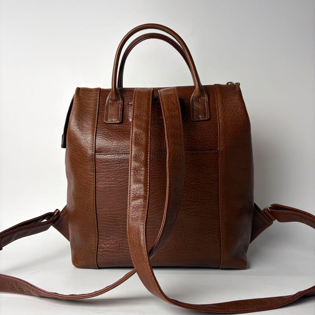 未使用級】イビサ IBIZA カンビアール 2wayリュック レザー ブラウン