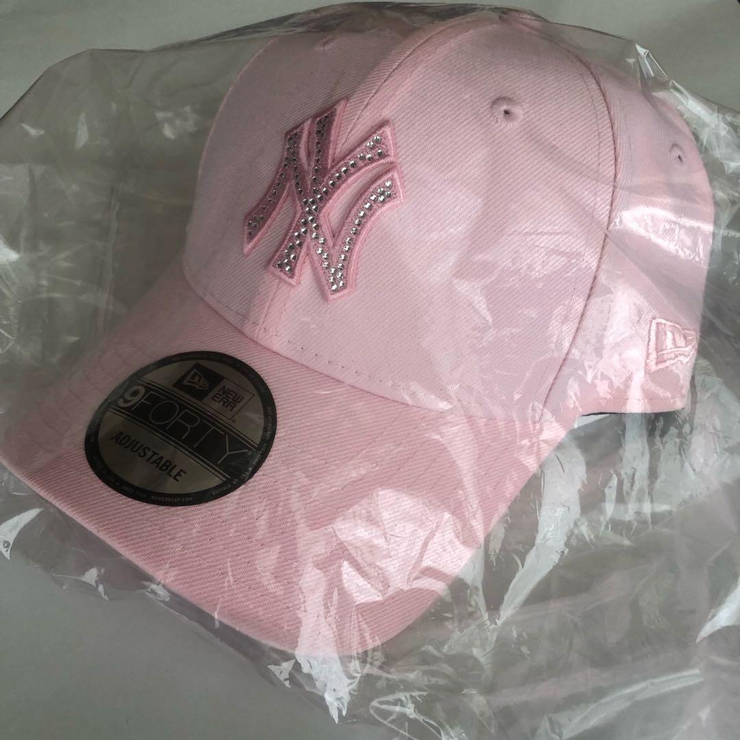 NEWERAニューエラ ラインストーン ニューヨークヤンキース ピンク キャップ