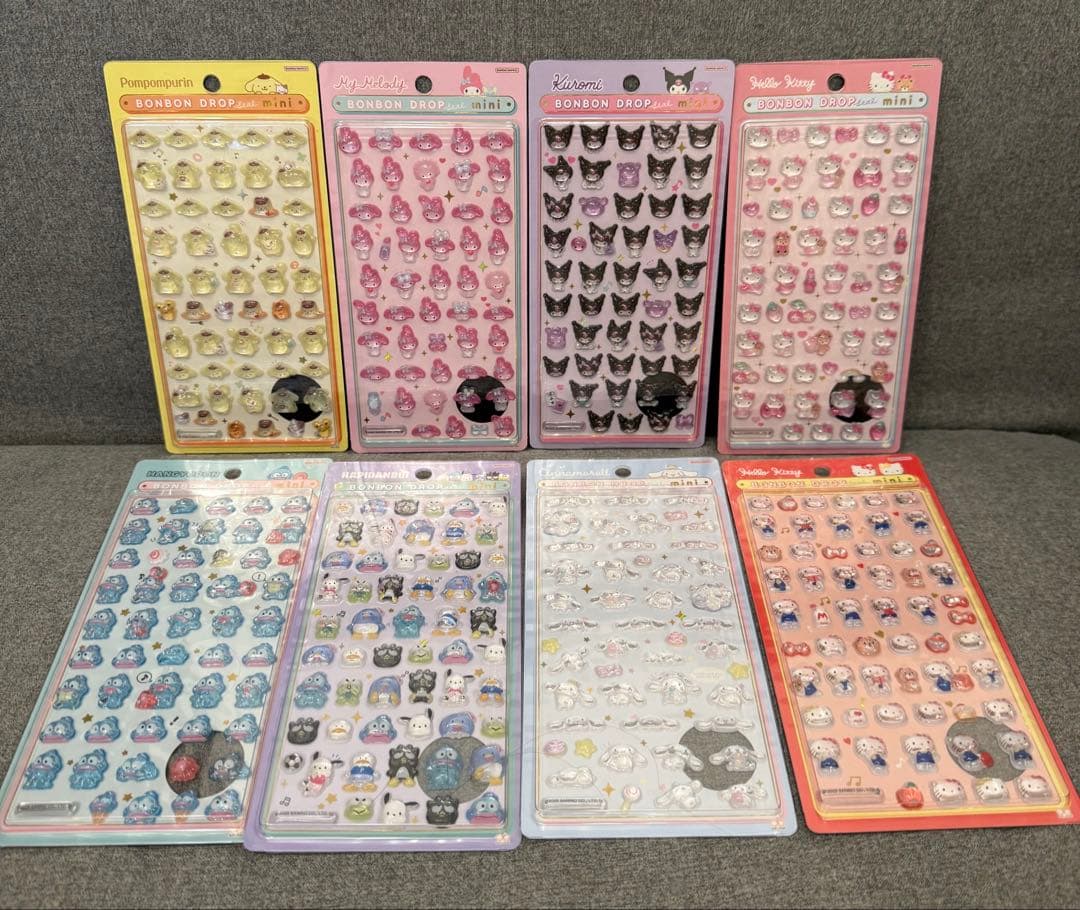 【正規品】サンリオ ボンボンドロップシール mini 8種セット