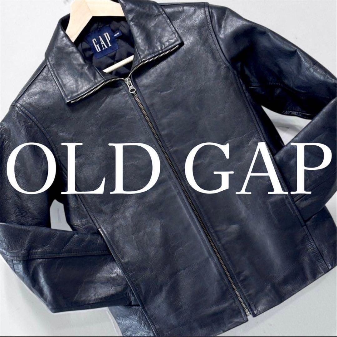 希少y2k OLD GAP レザージャケット フルクローズジップ メンズS相当