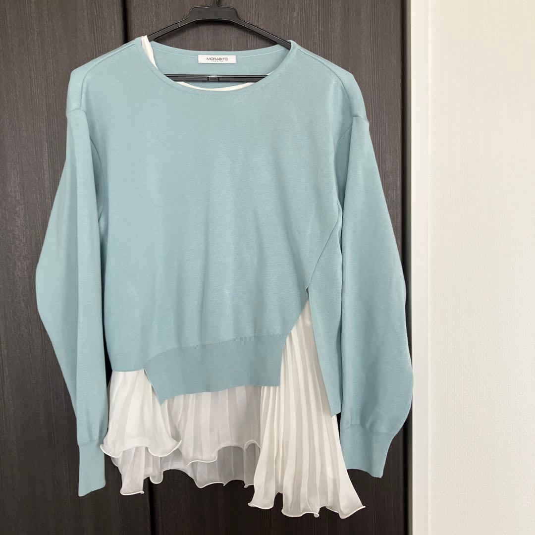【新品】　MORABITO PRIMIER 水色 長袖ニット