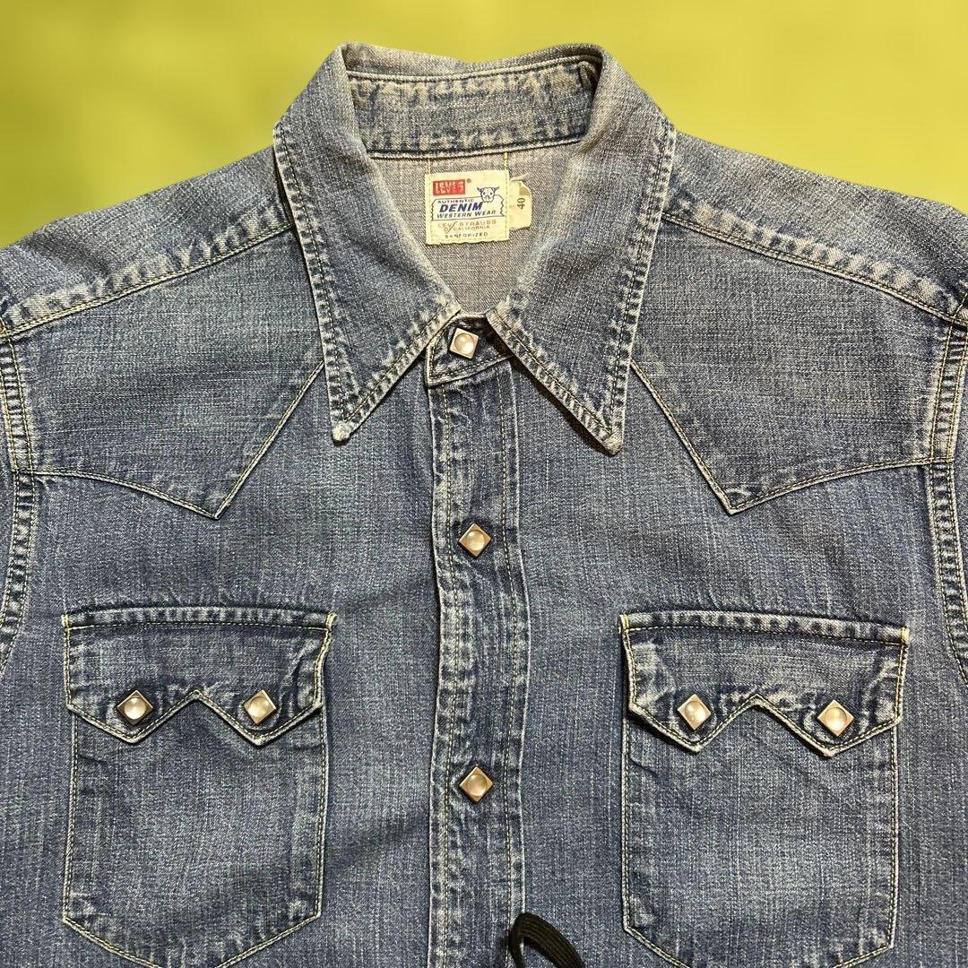 リーバイスLevi's ショートホーン復刻 長袖デニムウエスタンシャツ40L