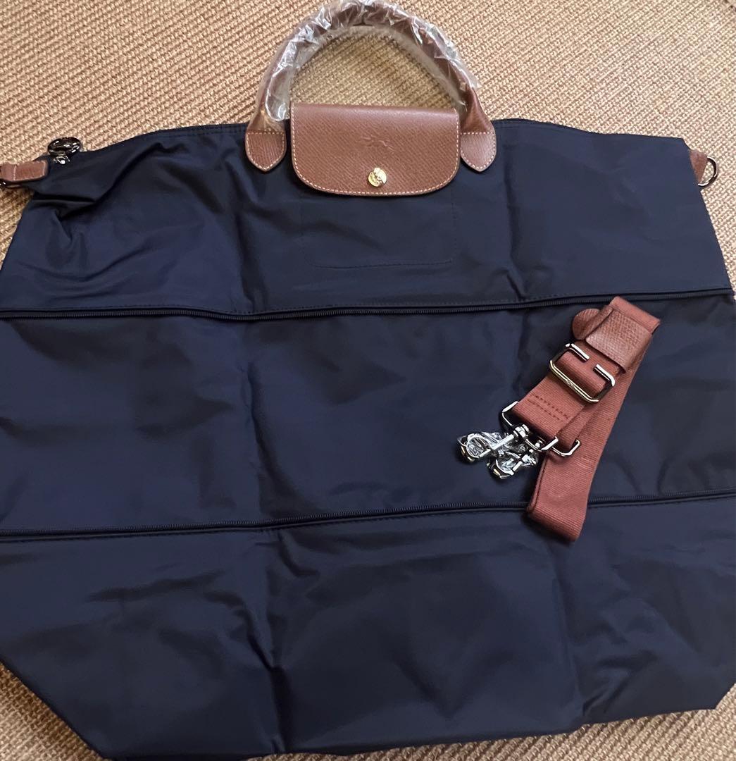 ロンシャン プリアージュボストン 拡張可能 ネイビー ボストンバッグ 大容量bj