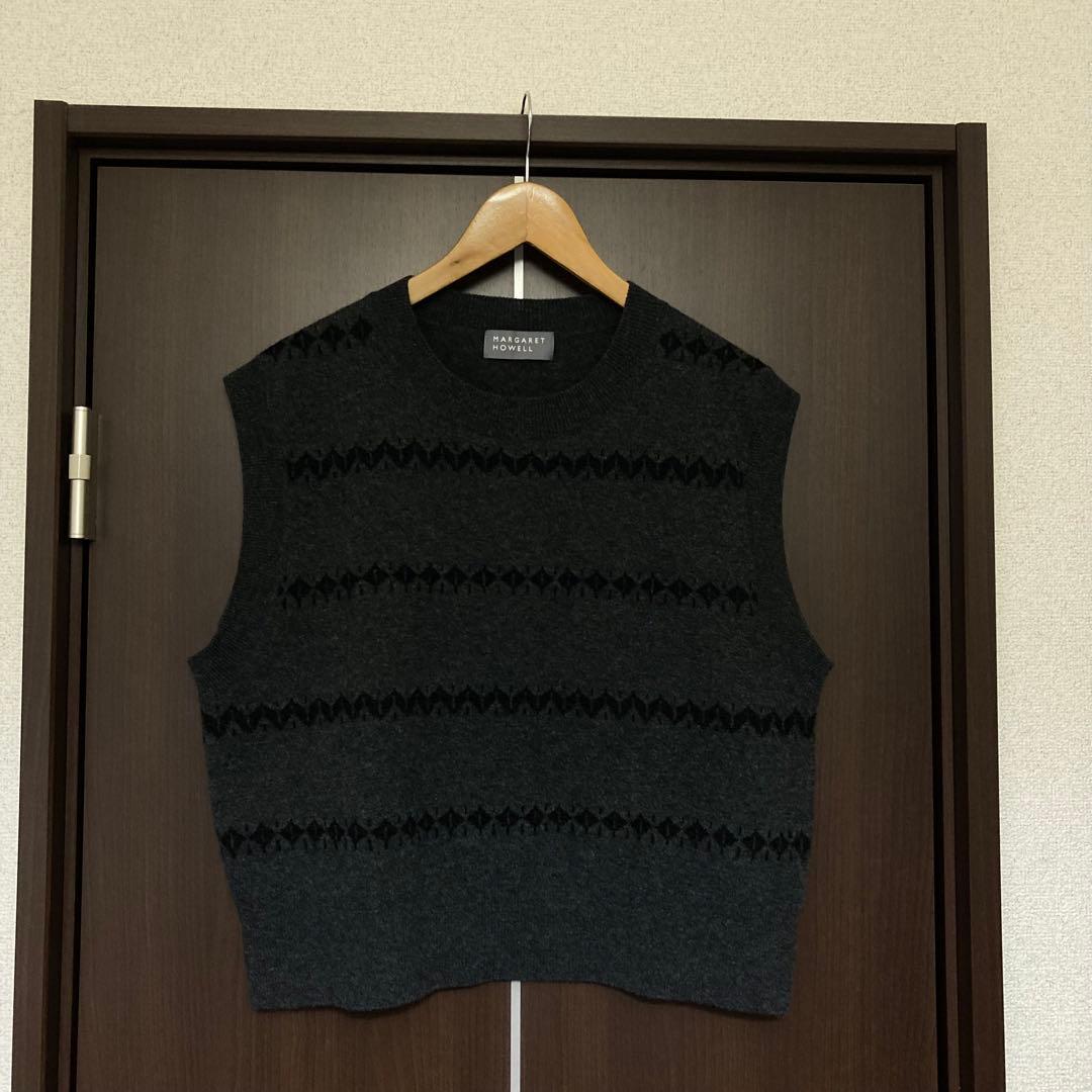 MARGARET HOWELL ニットベスト フェアアイル Ⅱ グレー 美品