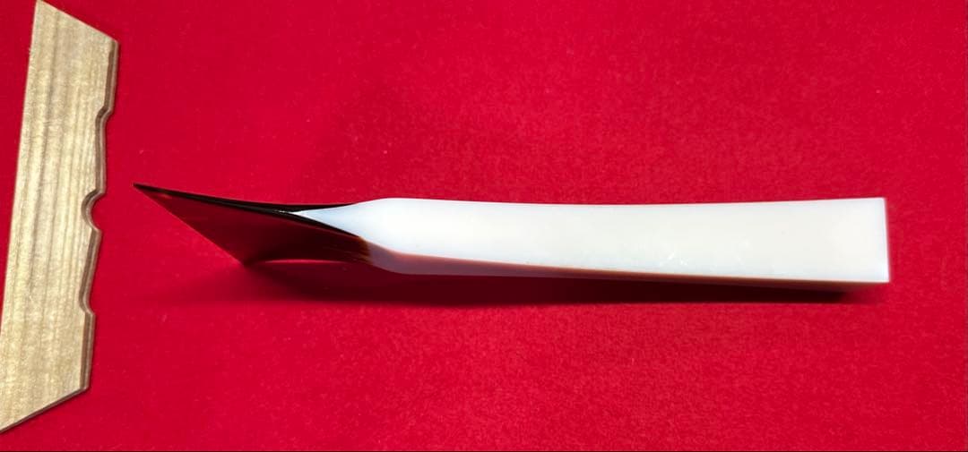 三味線撥45 鼈甲光沢仕上げ 181.7g 全長21.8 開き11.4 虫食無し