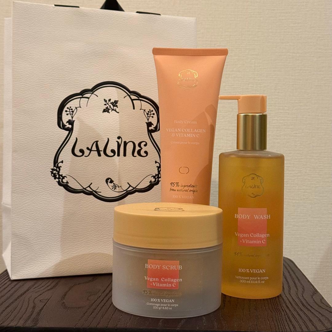 【限定品】LALINE ヴィーガンコラーゲン+ビタミンC　ボディケア3種セット