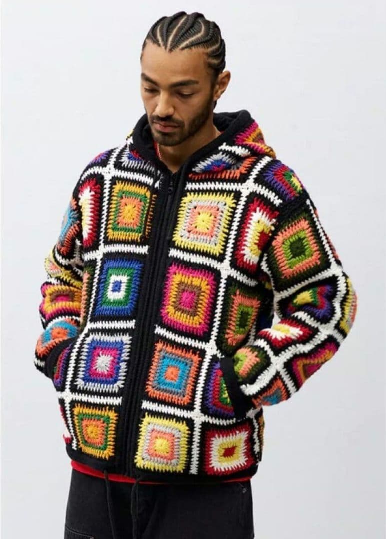 トップス Crochet Hooded Zip Up Sweater Supreme - Crochet Hooded Zip Up Sweater Futura Logo Crewneck Small