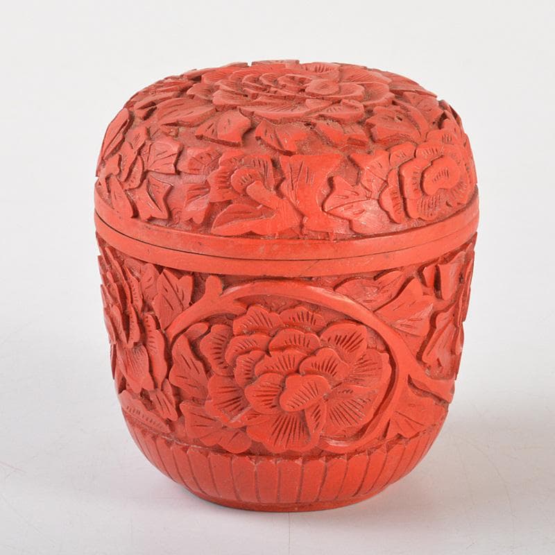 中国　堆朱　牡丹文　茶器　蓋物　棗　V　6434 中国 堆朱 牡丹文 茶器 蓋物 棗 V 6434 - メルカリ