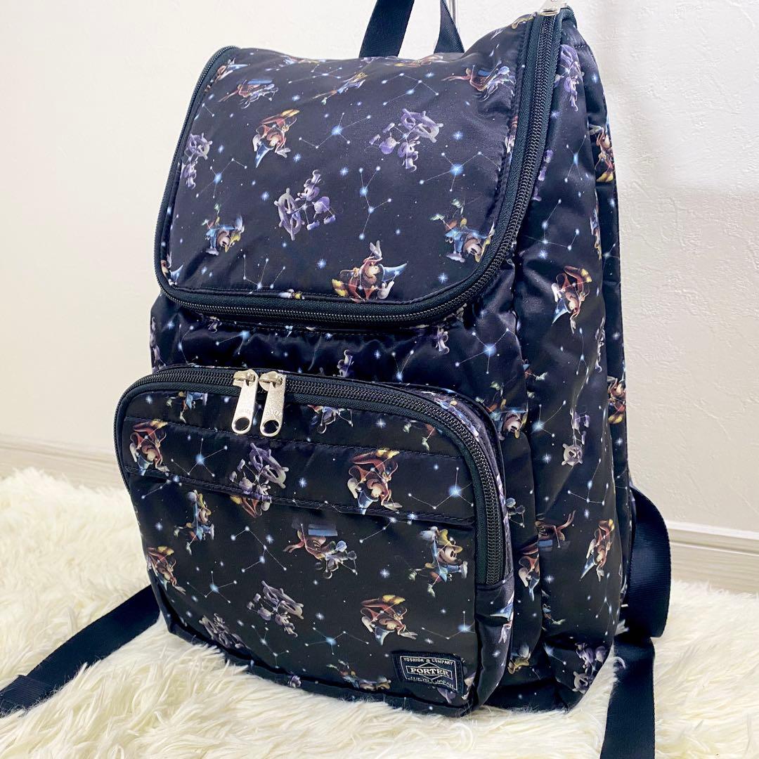 極美品　ポーター　リュック　ディズニー　コラボ　90周年　ミッキー　ブラック