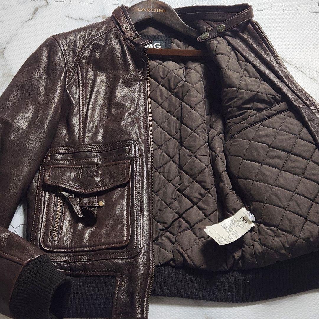 入手困難✨ドルチェ&ガッバーナ ライダースジャケット キルティング ラムレザー