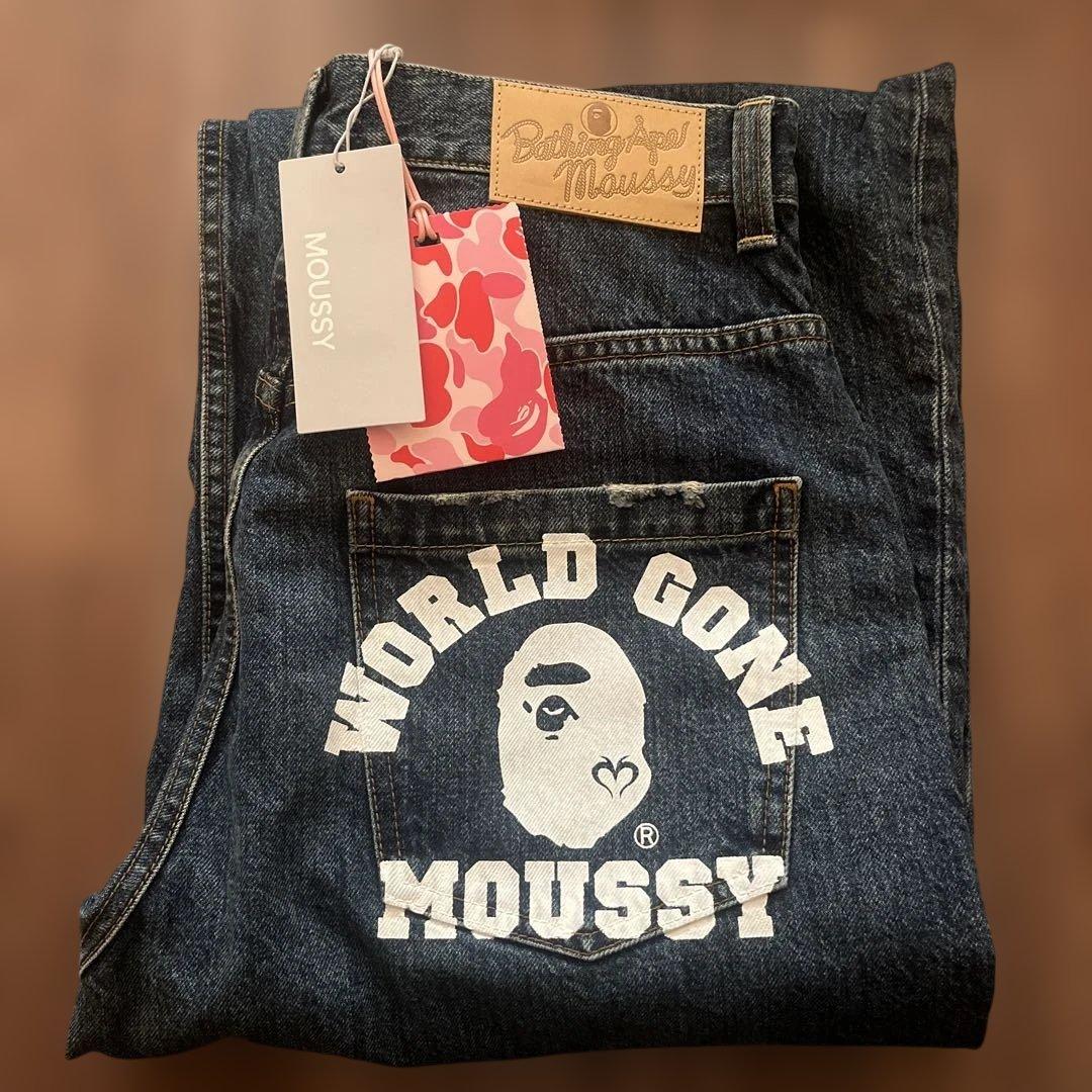 新品！BAPE ✖️MOUSSY デニム　サイズ2